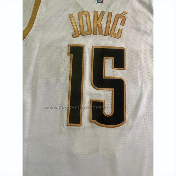Maglia Denver Nuggets Nikola Jokic #15 Citta 2023 NBA Finals Bianco